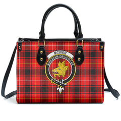 McIver Modern Tartan Crest Leather Handbag