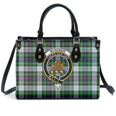 McKenzie Dress Modern Tartan Crest Leather Handbag