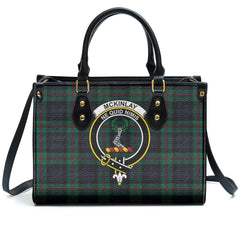 McKinlay Modern Tartan Crest Leather Handbag