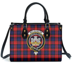 McLachlan Modern Tartan Crest Leather Handbag