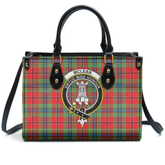 McLean of Duart Modern Tartan Crest Leather Handbag