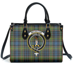 McLellan Ancient Tartan Crest Leather Handbag