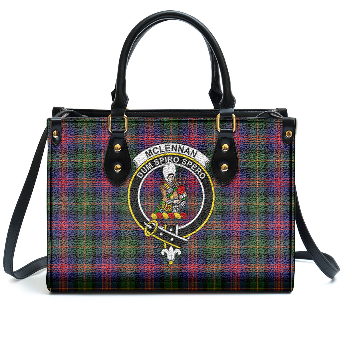 McLennan Modern Tartan Crest Leather Handbag