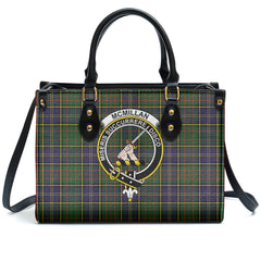 McMillan Hunting Modern Tartan Crest Leather Handbag