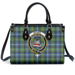 McNeil of Barra Ancient Tartan Crest Leather Handbag