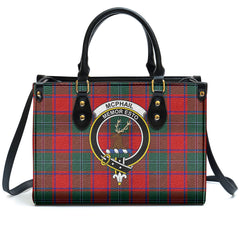 McPhail Clan Tartan Crest Leather Handbag