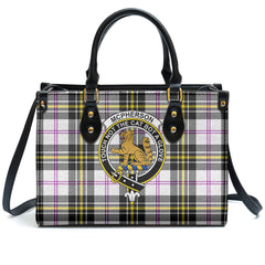 McPherson Dress Modern Tartan Crest Leather Handbag