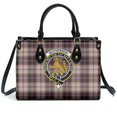 McPherson Hunting Ancient Tartan Crest Leather Handbag