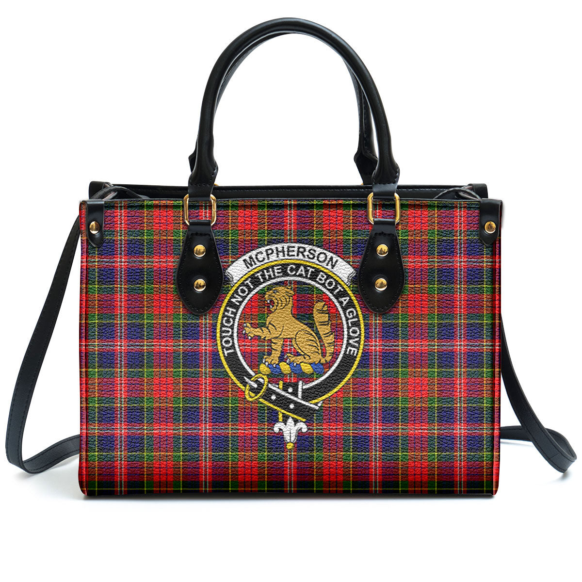 McPherson Modern Tartan Crest Leather Handbag