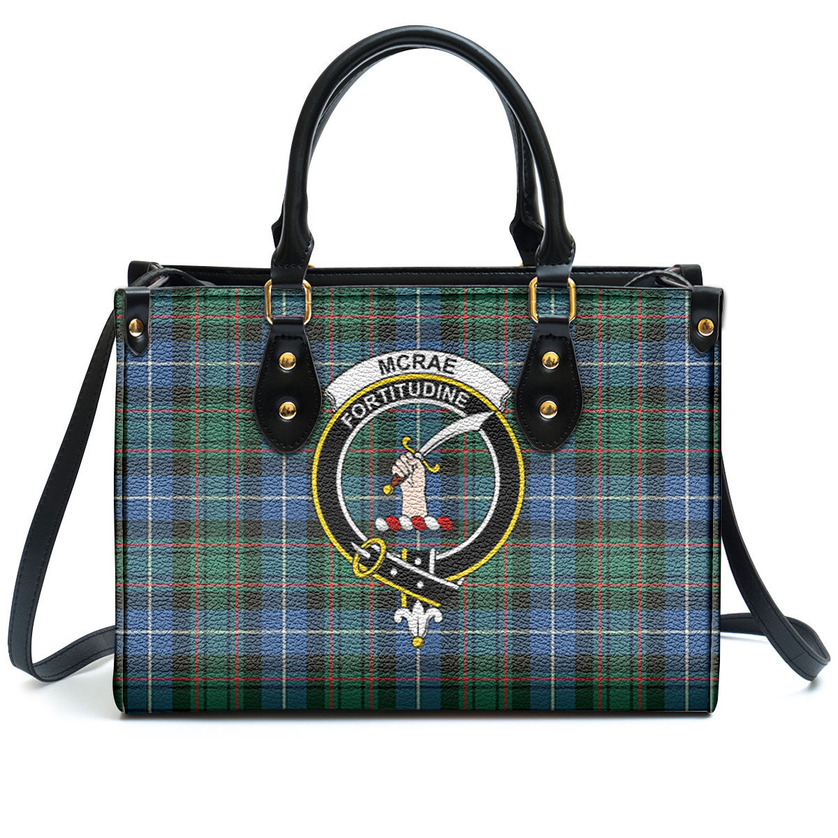 McRae Hunting Ancient Tartan Crest Leather Handbag