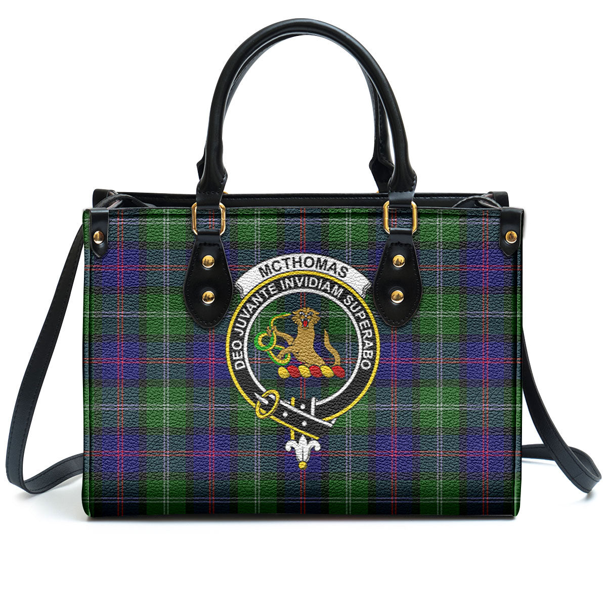 McThomas Modern Tartan Crest Leather Handbag