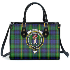 Meldrum Tartan Crest Leather Handbag