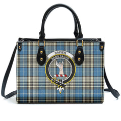 Napier Ancient Tartan Crest Leather Handbag