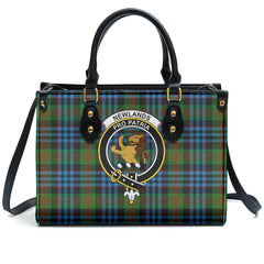 Newlands Tartan Crest Leather Handbag