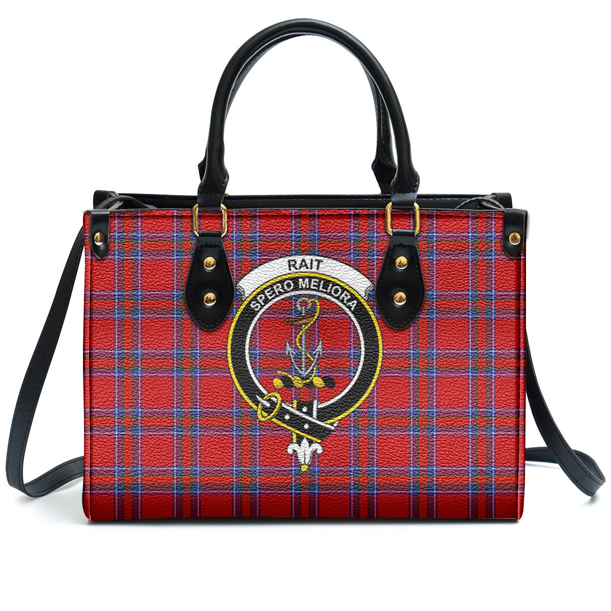 Rait Tartan Crest Leather Handbag