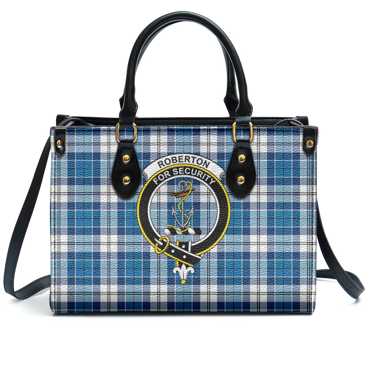 Roberton Tartan Crest Leather Handbag