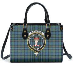 Robertson Hunting Ancient Tartan Crest Leather Handbag