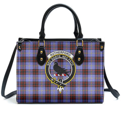 Rutherford Tartan Crest Leather Handbag