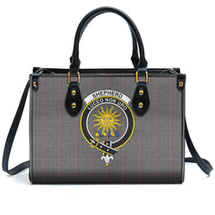 Shepherd Tartan Crest Leather Handbag