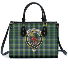 Spottiswood Tartan Crest Leather Handbag