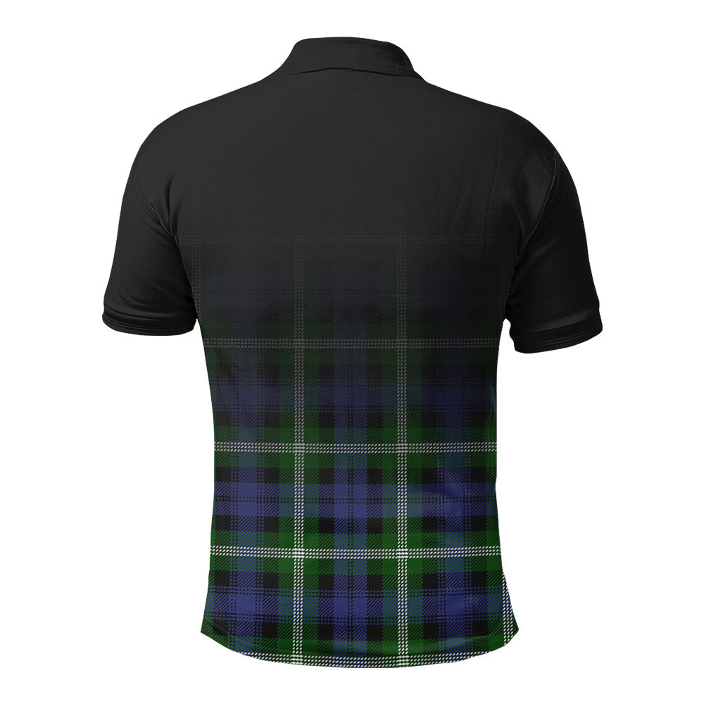 Baillie Modern Tartan Crest Polo Shirt - Thistle Black Style