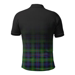 Baillie Tartan Crest Polo Shirt - Thistle Black Style