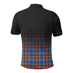 Beaton Modern Tartan Crest Polo Shirt - Thistle Black Style