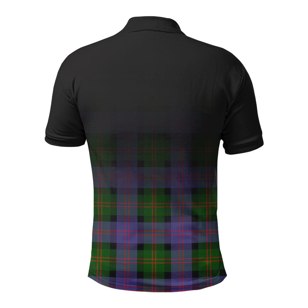 Blair Modern Tartan Crest Polo Shirt - Thistle Black Style