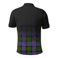 Blair Modern Tartan Crest Polo Shirt - Thistle Black Style