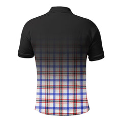 Boswell Modern Tartan Crest Polo Shirt - Thistle Black Style