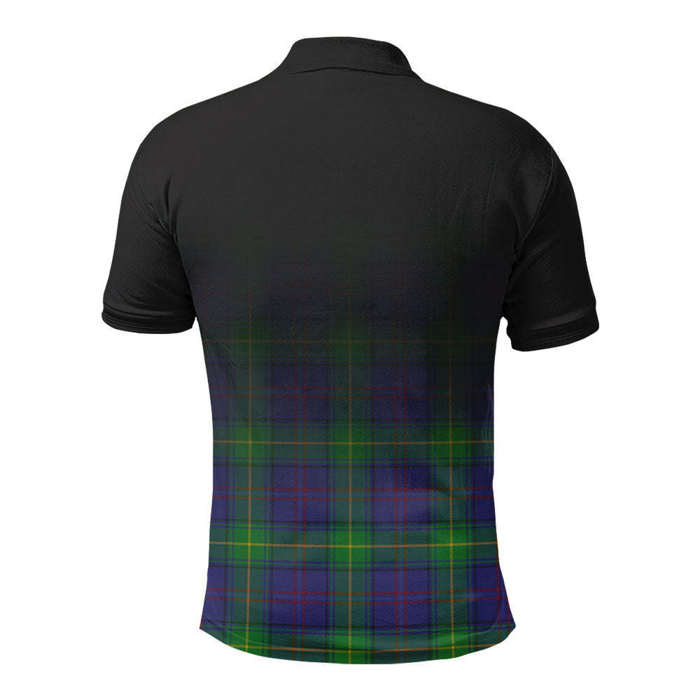 Boyle Tartan Crest Polo Shirt - Thistle Black Style