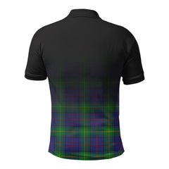 Boyle Tartan Crest Polo Shirt - Thistle Black Style