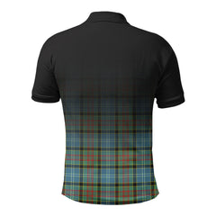 Brisbane Tartan Crest Polo Shirt - Thistle Black Style