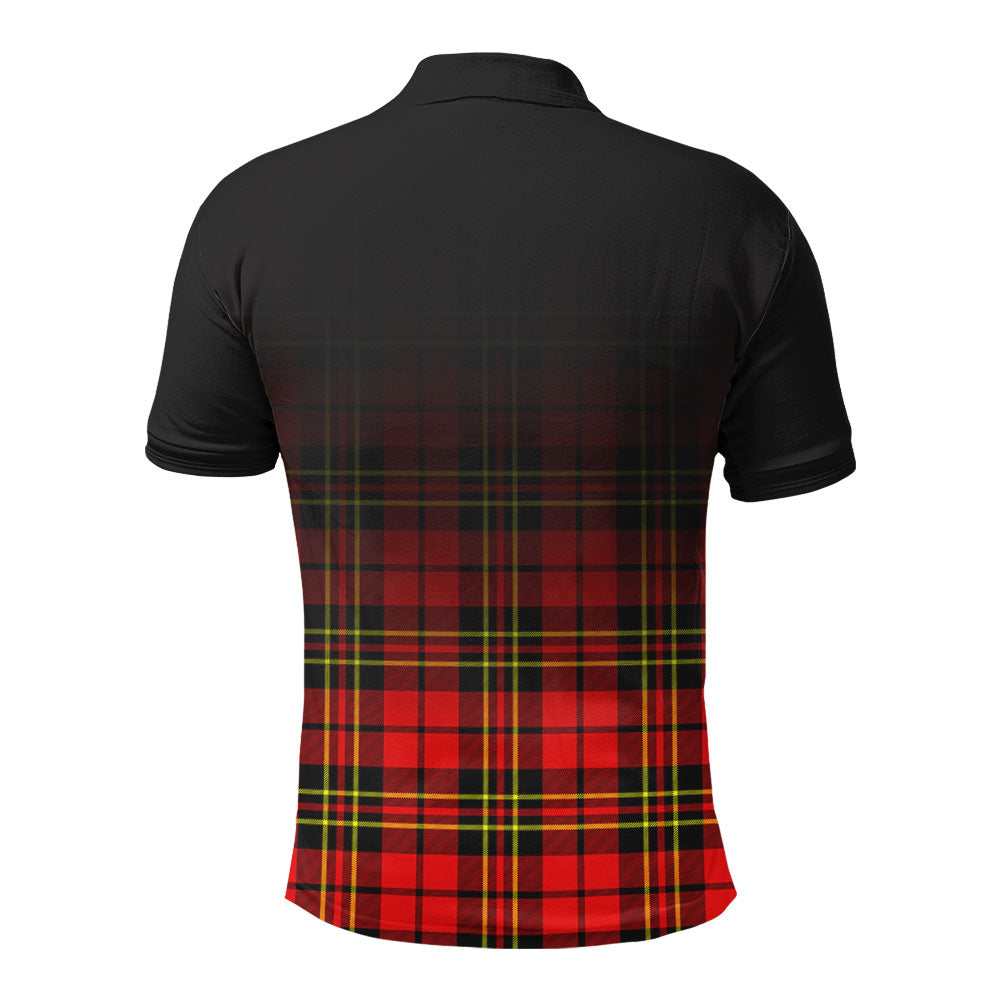 Brodie Modern Tartan Crest Polo Shirt - Thistle Black Style