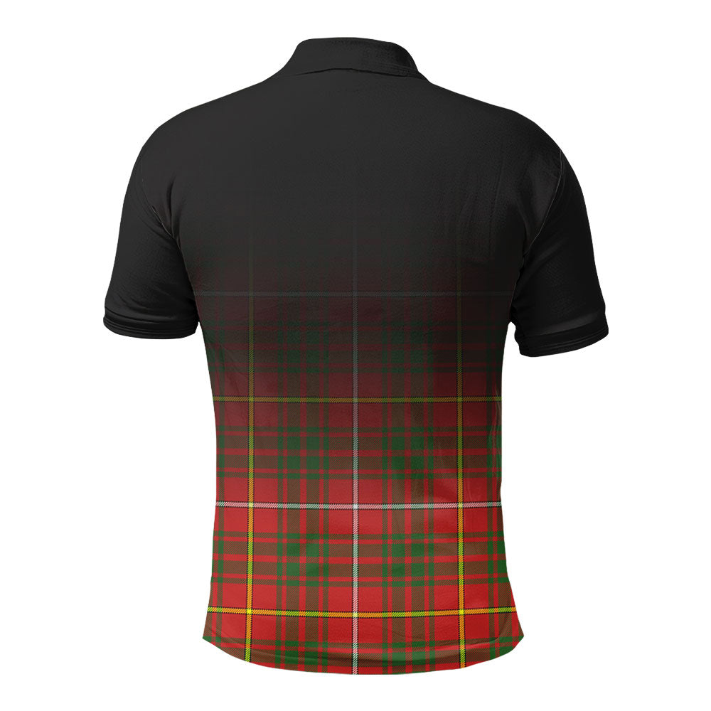 Bruce Modern Tartan Crest Polo Shirt - Thistle Black Style