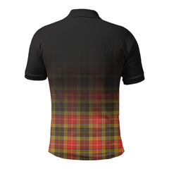 Buchanan Old Set Weathered Tartan Crest Polo Shirt - Thistle Black Style