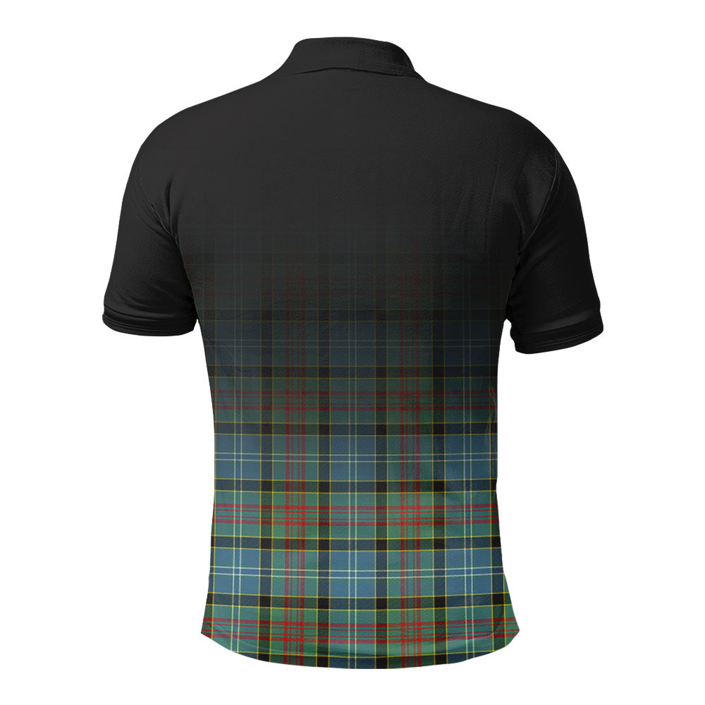 Caldwell Tartan Crest Polo Shirt - Thistle Black Style