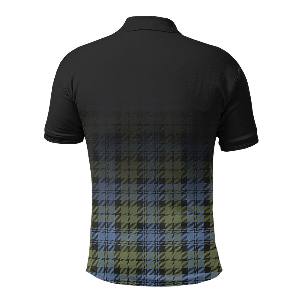 Campbell Faded Tartan Crest Polo Shirt - Thistle Black Style