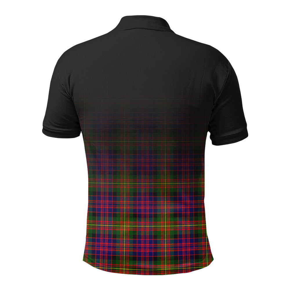 Carnegie Modern Tartan Crest Polo Shirt - Thistle Black Style