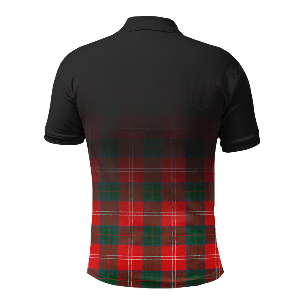 Chisholm Modern Tartan Crest Polo Shirt - Thistle Black Style