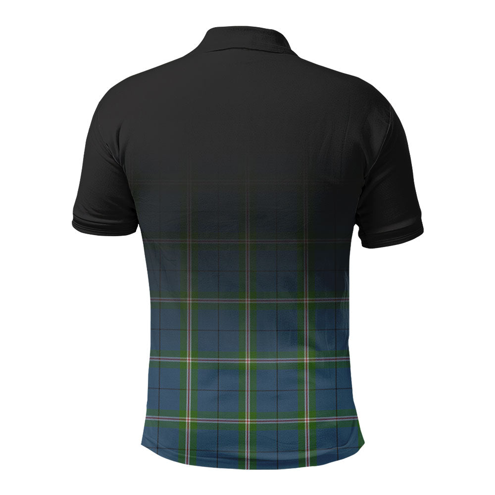 Clelland Tartan Crest Polo Shirt - Thistle Black Style