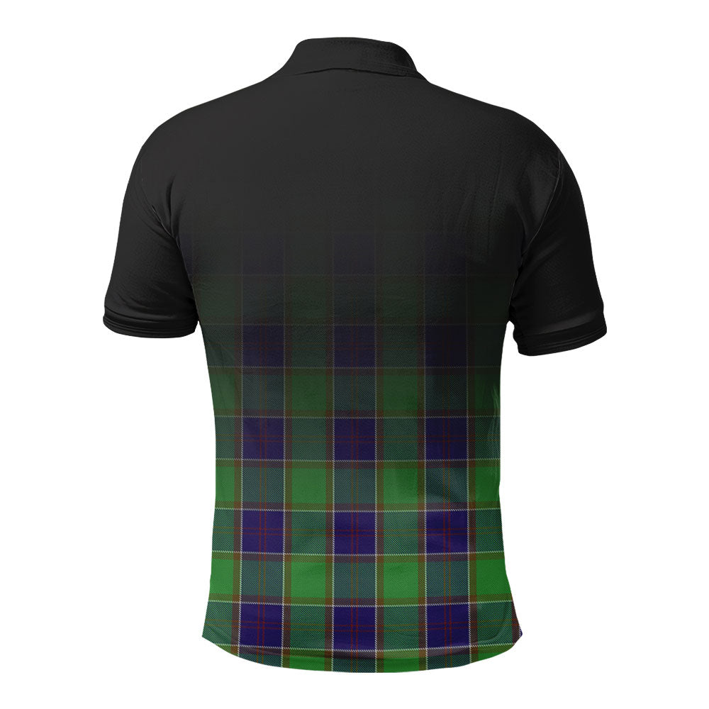 Colville Tartan Crest Polo Shirt - Thistle Black Style