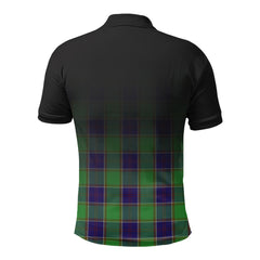 Colville Tartan Crest Polo Shirt - Thistle Black Style