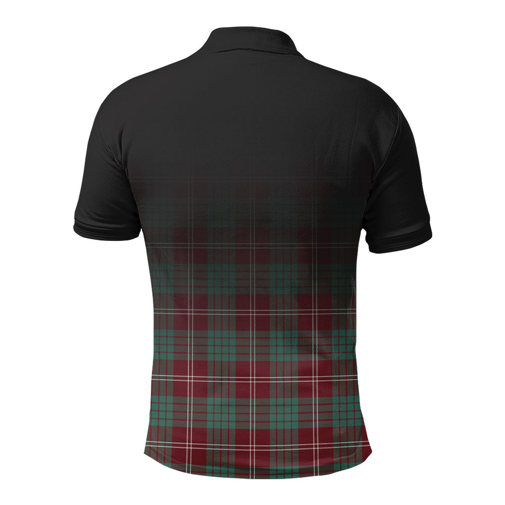 Crawford Modern Tartan Crest Polo Shirt - Thistle Black Style