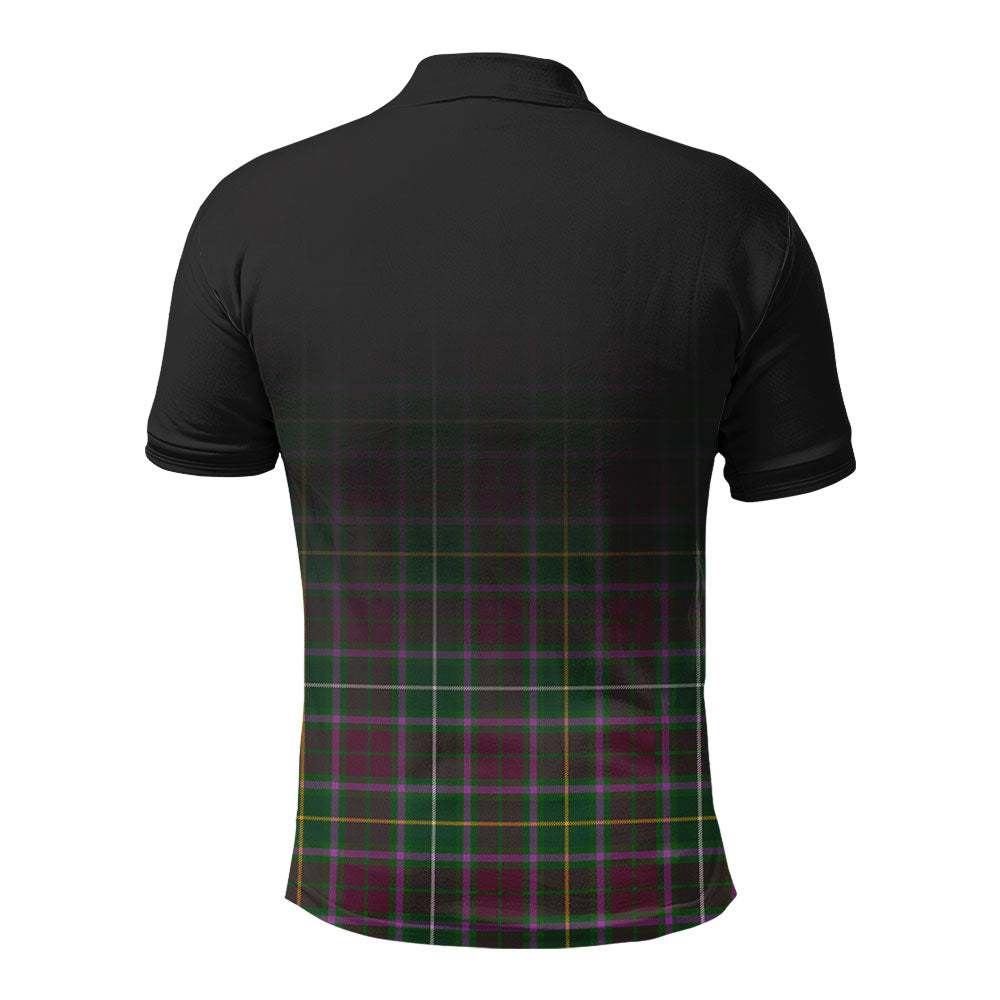 Crosbie Tartan Crest Polo Shirt - Thistle Black Style