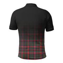 Cumming Hunting Modern Tartan Crest Polo Shirt - Thistle Black Style