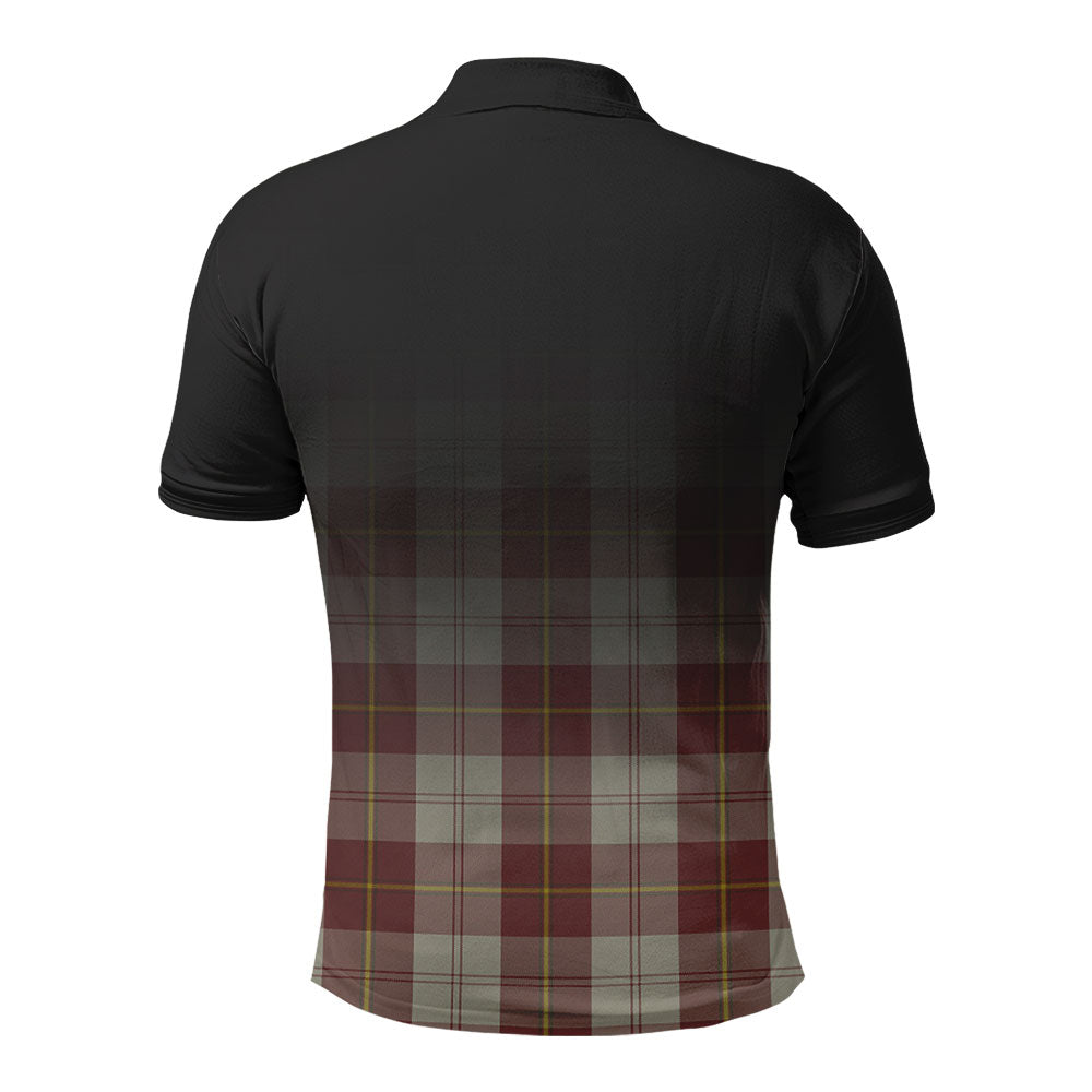 Cunningham Burgundy Dancers Tartan Crest Polo Shirt - Thistle Black Style