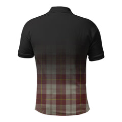 Cunningham Burgundy Dancers Tartan Crest Polo Shirt - Thistle Black Style