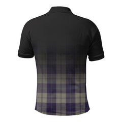 Cunningham Dress Blue Dancers Tartan Crest Polo Shirt - Thistle Black Style