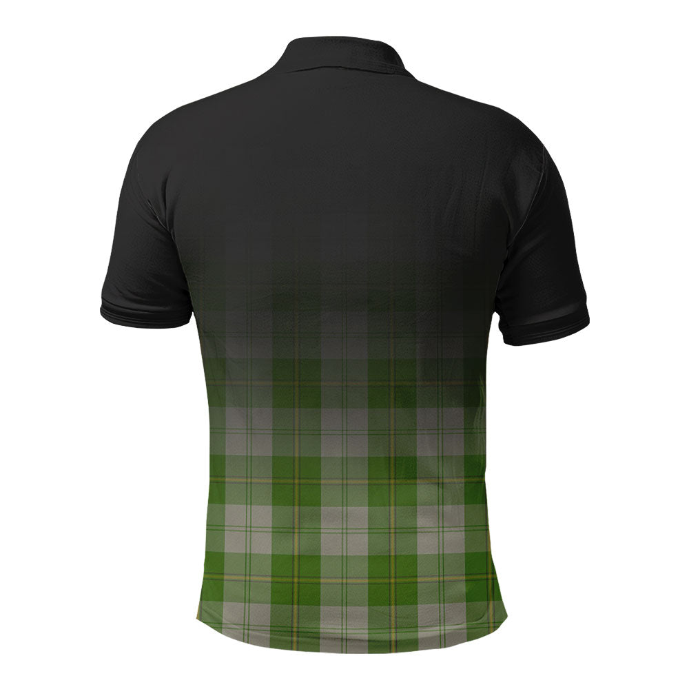 Cunningham Dress Green Dancers Tartan Crest Polo Shirt - Thistle Black Style